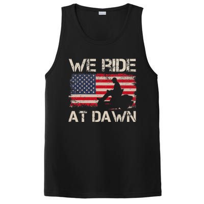 Father's Day We Ride At Dawn Lawnmower USA Flag Mowing PosiCharge Competitor Tank