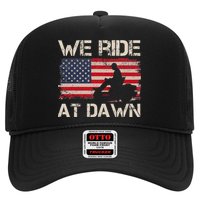 Father's Day We Ride At Dawn Lawnmower USA Flag Mowing Hat