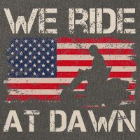 Father's Day We Ride At Dawn Lawnmower USA Flag Mowing Cotton Canvas Backpack