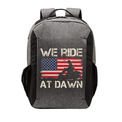 Father's Day We Ride At Dawn Lawnmower USA Flag Mowing Vector Backpack