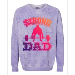 Fathers Day Worlds Best Father Cool Gift Colorblast Crewneck Sweatshirt