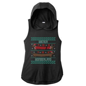 Funny Dachshund Wiener Weenie Dog Ugly Christmas Xmas Gift Cute Gift Ladies PosiCharge Tri-Blend Wicking Draft Hoodie Tank