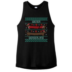 Funny Dachshund Wiener Weenie Dog Ugly Christmas Xmas Gift Cute Gift Ladies PosiCharge Tri-Blend Wicking Tank