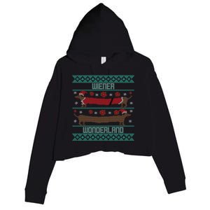 Funny Dachshund Wiener Weenie Dog Ugly Christmas Xmas Gift Cute Gift Crop Fleece Hoodie