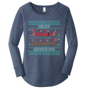 Funny Dachshund Wiener Weenie Dog Ugly Christmas Xmas Gift Cute Gift Women's Perfect Tri Tunic Long Sleeve Shirt