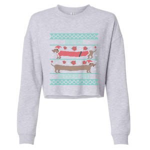 Funny Dachshund Wiener Weenie Dog Ugly Christmas Xmas Gift Cute Gift Cropped Pullover Crew