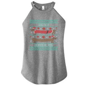 Funny Dachshund Wiener Weenie Dog Ugly Christmas Xmas Gift Cute Gift Women's Perfect Tri Rocker Tank