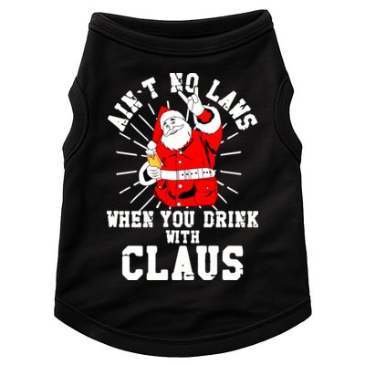 Funny Drinking With Santa Claus Doggie Tank