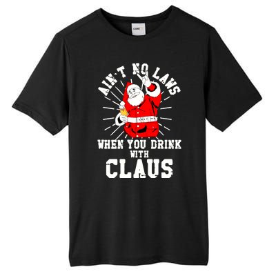 Funny Drinking With Santa Claus Tall Fusion ChromaSoft Performance T-Shirt