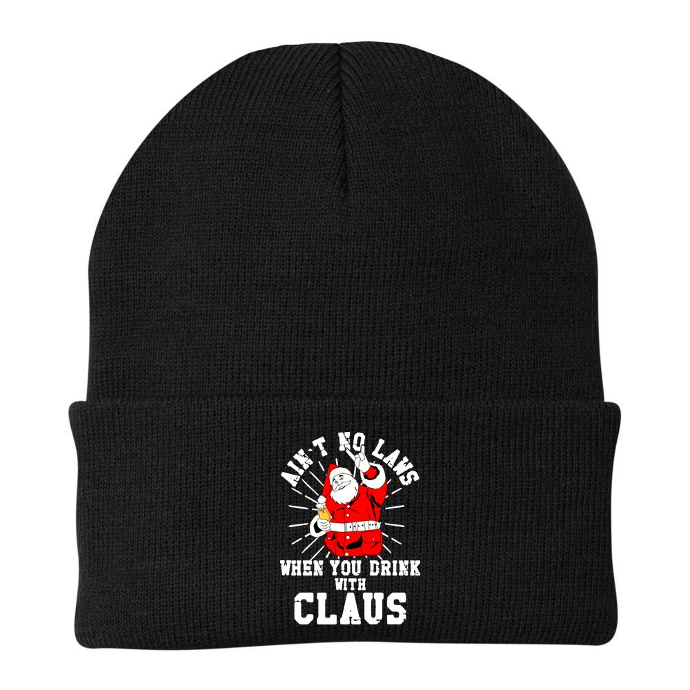 Funny Drinking With Santa Claus Beanie
