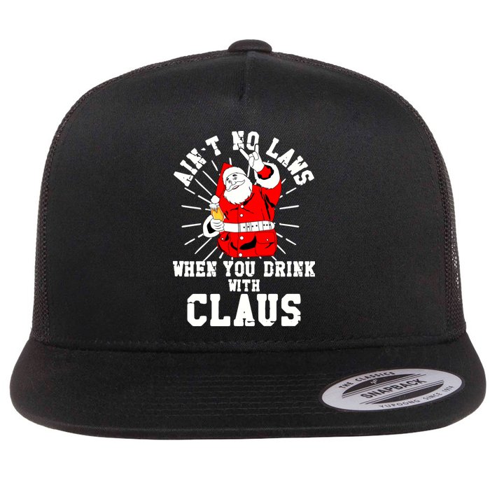 Funny Drinking With Santa Claus Flatbill Hat
