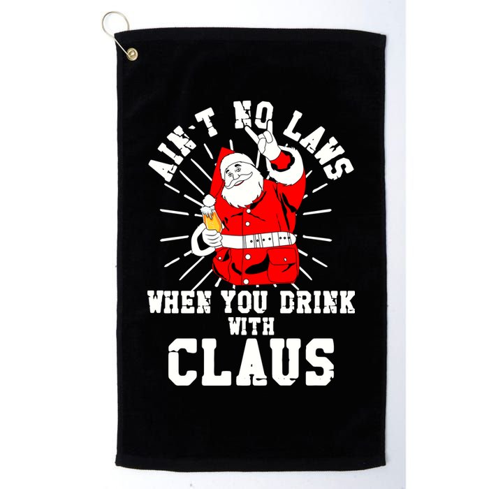 Funny Drinking With Santa Claus Golf Towel