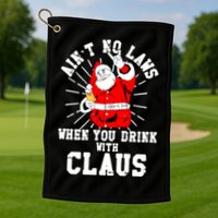 Funny Drinking With Santa Claus Golf Towel