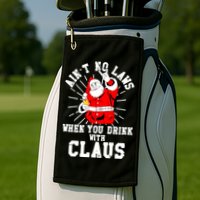 Funny Drinking With Santa Claus Golf Towel