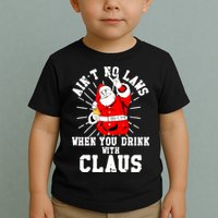Funny Drinking With Santa Claus Toddler T-Shirt