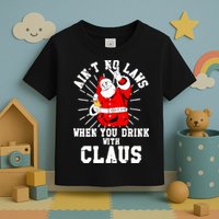 Funny Drinking With Santa Claus Toddler T-Shirt
