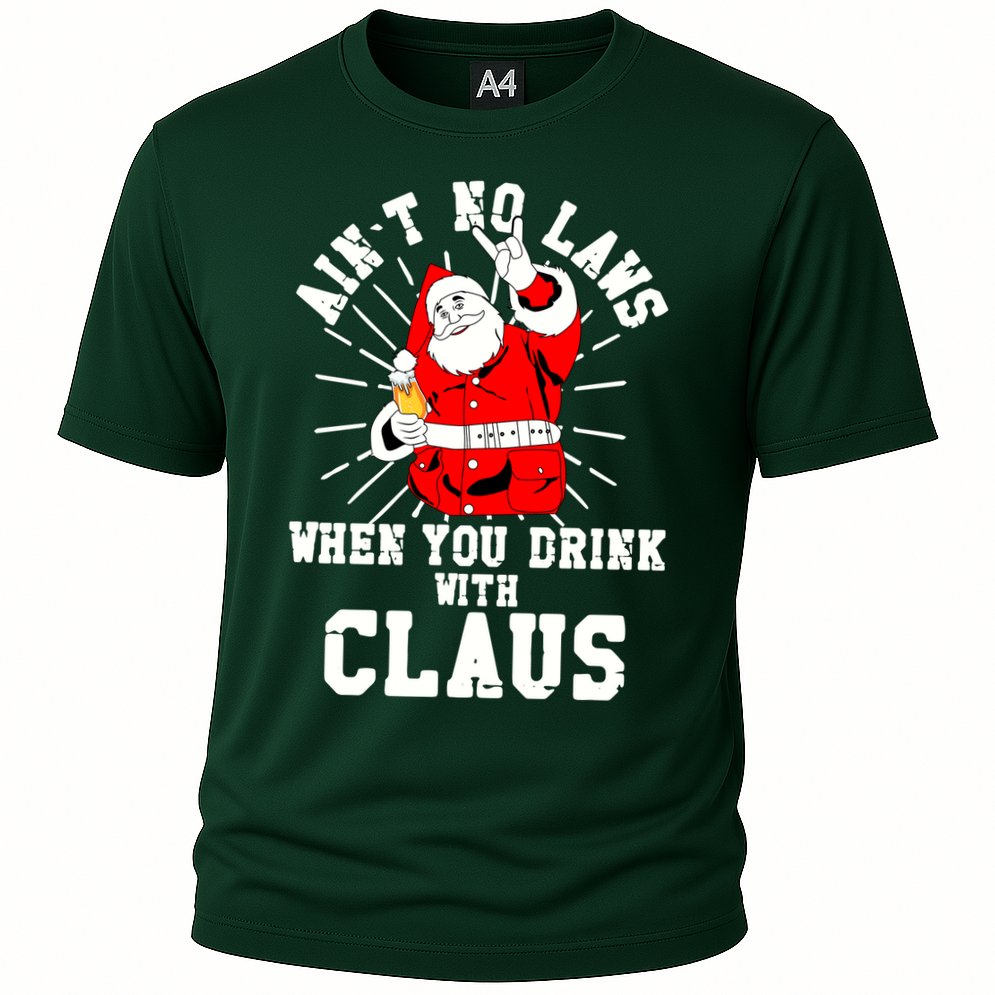Funny Drinking With Santa Claus Performance Shirt