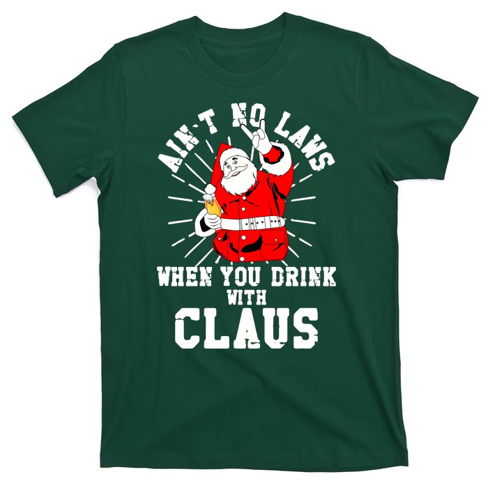 Funny Drinking With Santa Claus T-Shirt