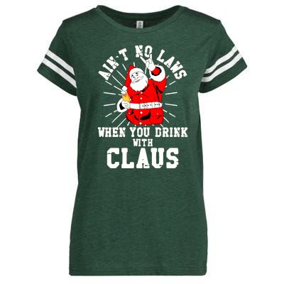 Funny Drinking With Santa Claus Enza Ladies Jersey Football T-Shirt