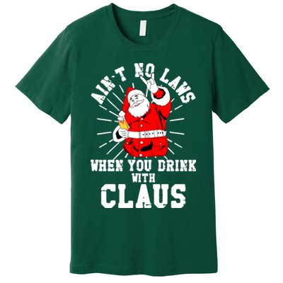 Funny Drinking With Santa Claus Premium T-Shirt