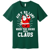 Funny Drinking With Santa Claus Premium T-Shirt