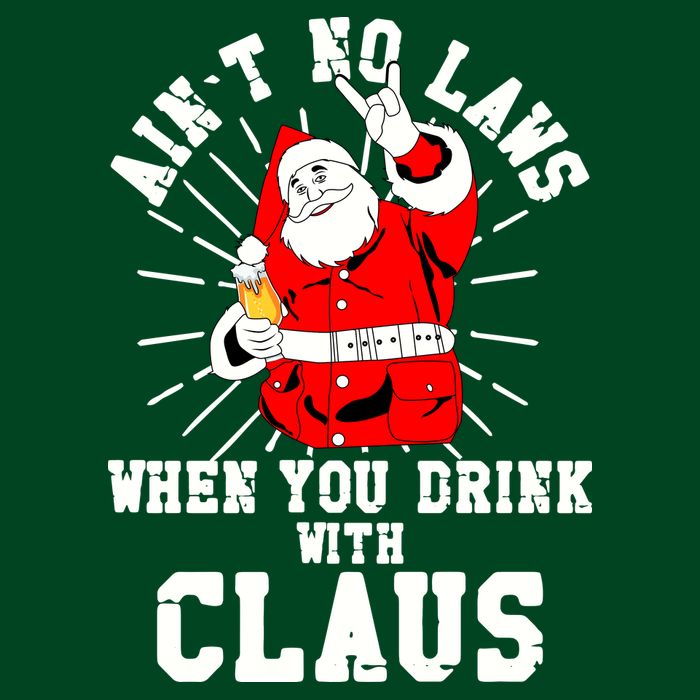 Funny Drinking With Santa Claus Premium T-Shirt