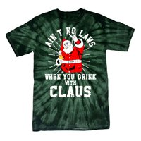 Funny Drinking With Santa Claus Tie-Dye T-Shirt