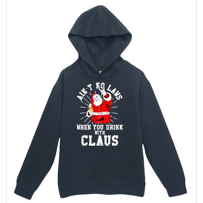 Funny Drinking With Santa Claus Urban Pullover Hoodie