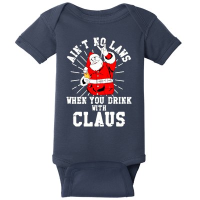 Funny Drinking With Santa Claus Baby Bodysuit