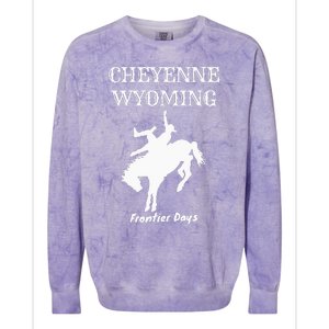 Frontier Days Western Rodeo Cheyenne Wyoming Bronc Colorblast Crewneck Sweatshirt