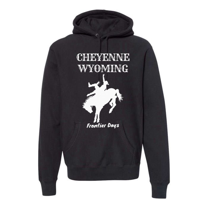 Frontier Days Western Rodeo Cheyenne Wyoming Bronc Premium Hoodie