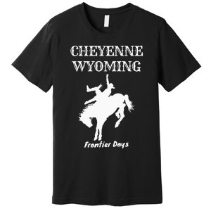 Frontier Days Western Rodeo Cheyenne Wyoming Bronc Premium T-Shirt