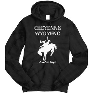 Frontier Days Western Rodeo Cheyenne Wyoming Bronc Tie Dye Hoodie