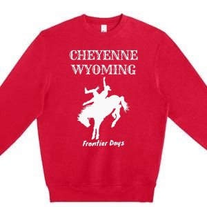 Frontier Days Western Rodeo Cheyenne Wyoming Bronc Premium Crewneck Sweatshirt