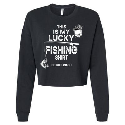 Fishing Don't Wash Funny Fishing Cropped Pullover Crew