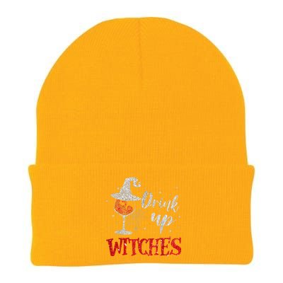 Funny Drinking Wine Halloween Glass Of Wine Drink Up Witches Gift Knit Cap Winter Beanie