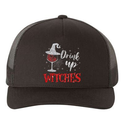 Funny Drinking Wine Halloween Glass Of Wine Drink Up Witches Gift Yupoong Adult 5-Panel Trucker Hat