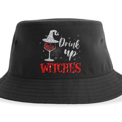 Funny Drinking Wine Halloween Glass Of Wine Drink Up Witches Gift Sustainable Bucket Hat