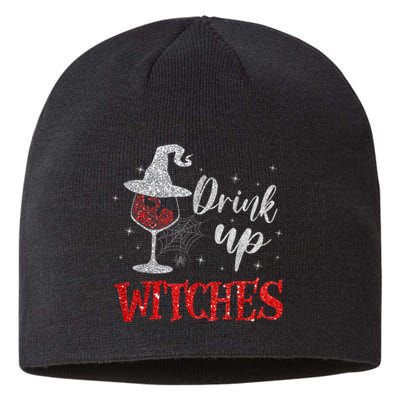 Funny Drinking Wine Halloween Glass Of Wine Drink Up Witches Gift Sustainable Beanie