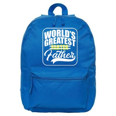 Funny Dad Worlds Greatest Farter Father Gift 16 in Basic Backpack