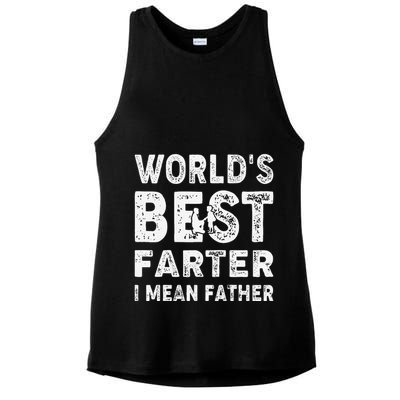 Fathers Day Worlds Best Farter I Mean Father Ladies PosiCharge Tri-Blend Wicking Tank