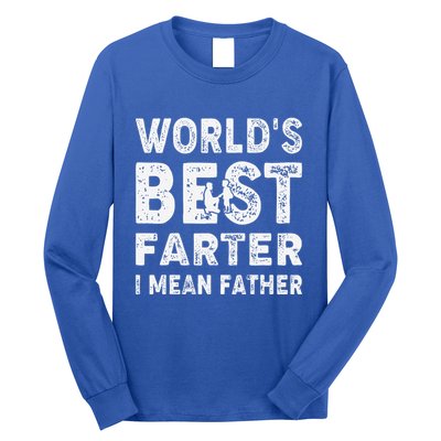Fathers Day Worlds Best Farter I Mean Father Long Sleeve Shirt