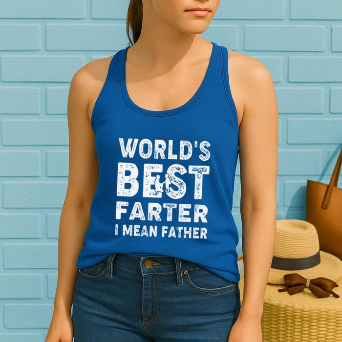 Fathers Day Worlds Best Farter I Mean Father Womens Tank Top