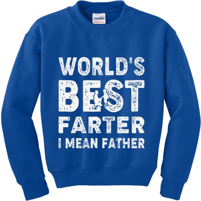 Fathers Day Worlds Best Farter I Mean Father Kids Sweatshirt