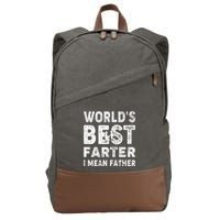 Fathers Day Worlds Best Farter I Mean Father Cotton Canvas Backpack