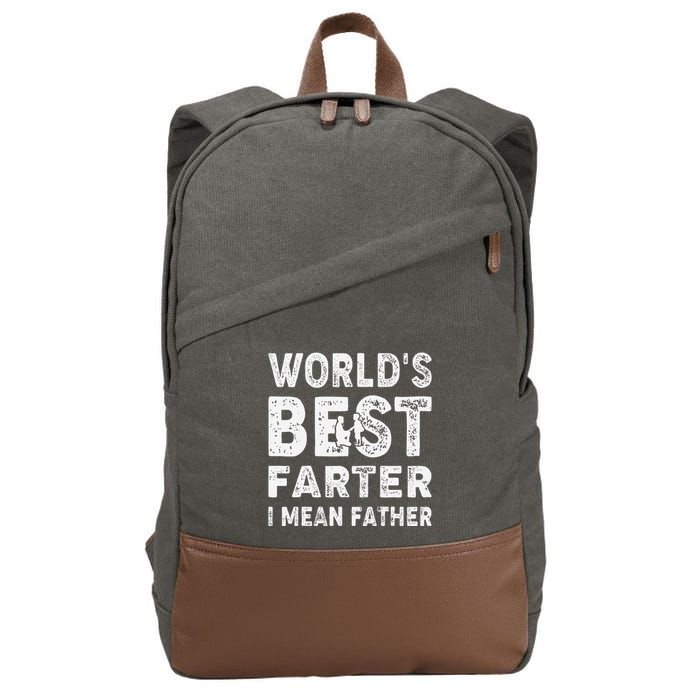 Fathers Day Worlds Best Farter I Mean Father Cotton Canvas Backpack