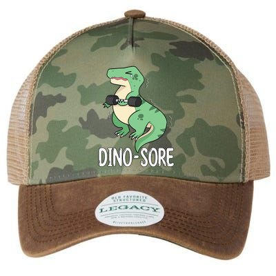 Funny Dinosaur Workout  Dino Sore Legacy Tie Dye Trucker Hat