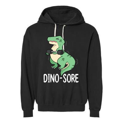 Funny Dinosaur Workout  Dino Sore Garment-Dyed Fleece Hoodie