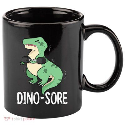 Funny Dinosaur Workout  Dino Sore 11oz C Handle Ceramic Mug