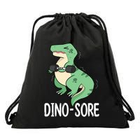 Funny Dinosaur Workout  Dino Sore Drawstring Bag